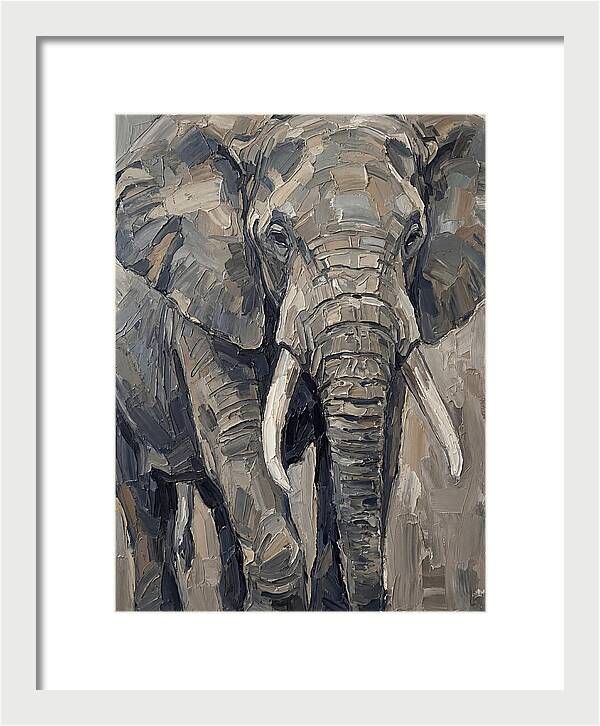 Elephant In Palette Knife Style