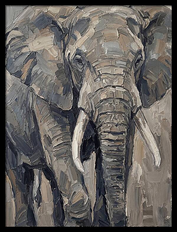 Elephant In Palette Knife Style