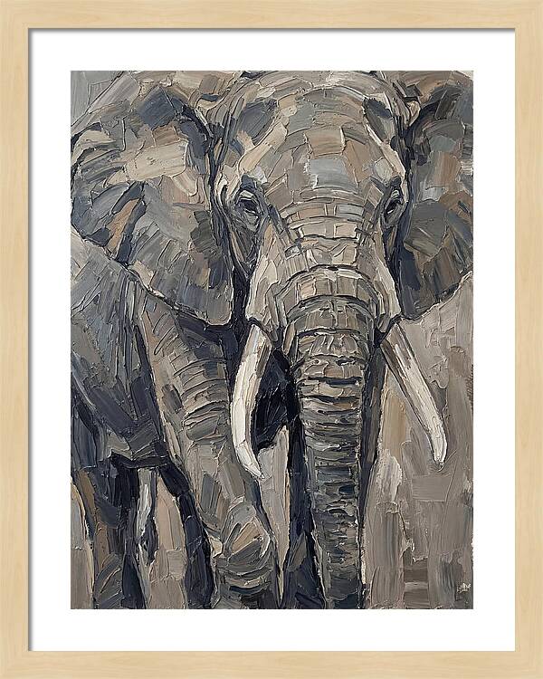Elephant In Palette Knife Style