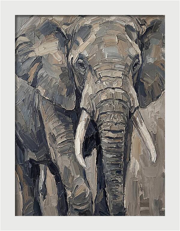 Elephant In Palette Knife Style