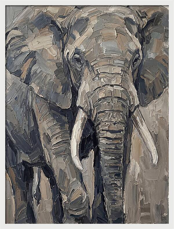 Elephant In Palette Knife Style