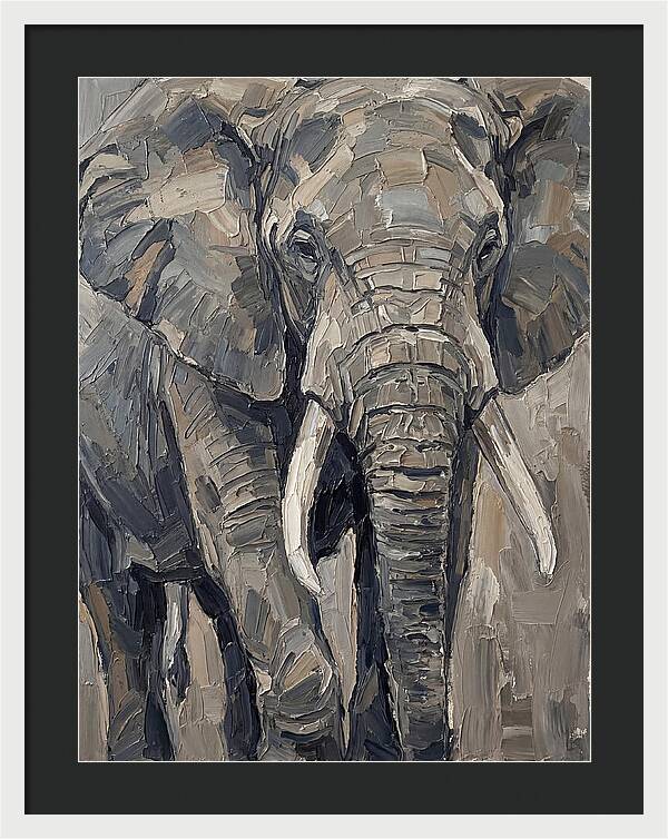 Elephant In Palette Knife Style