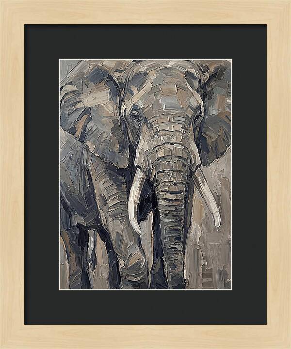 Elephant In Palette Knife Style