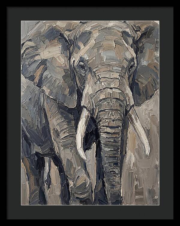 Elephant In Palette Knife Style