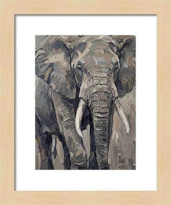 Elephant In Palette Knife Style