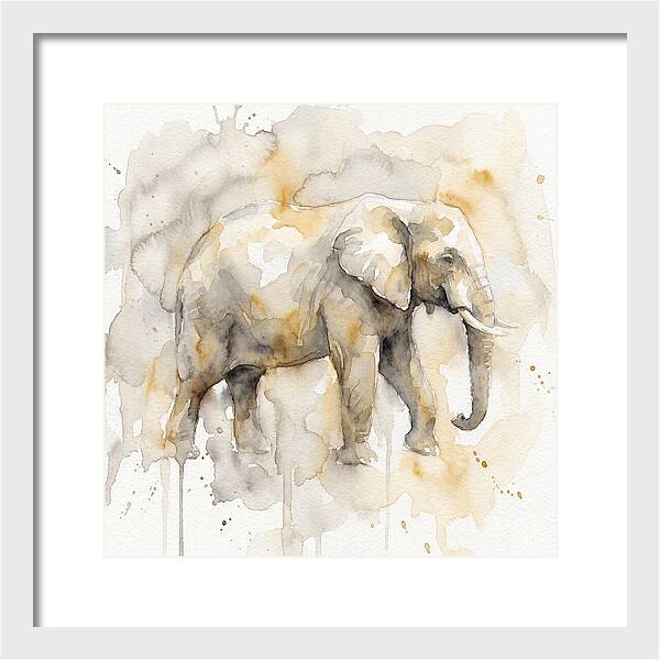 Elephant In Watercolor Hues