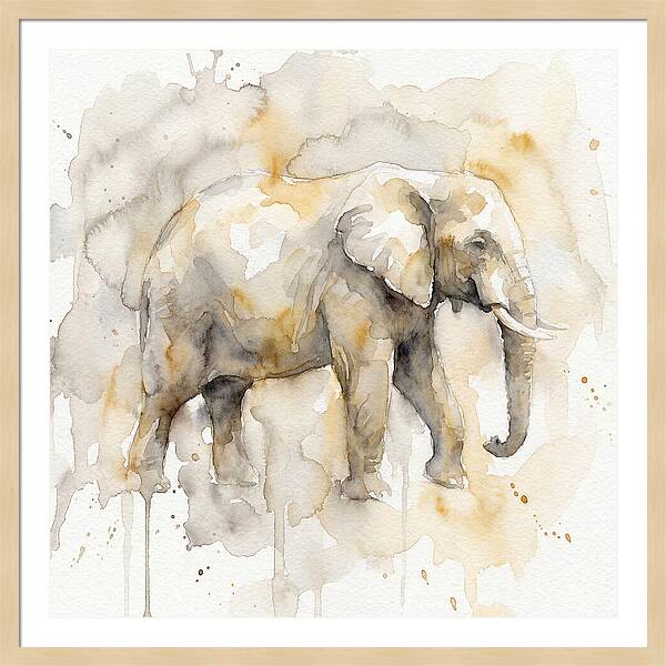Elephant In Watercolor Hues