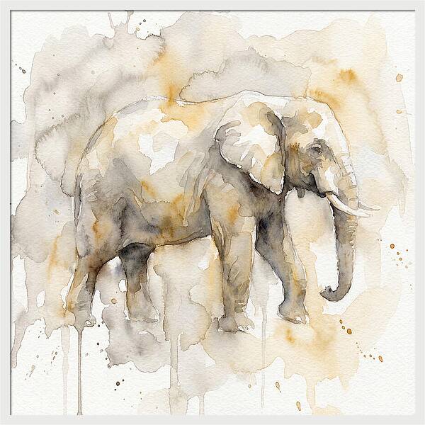 Elephant In Watercolor Hues