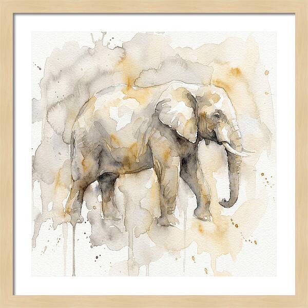 Elephant In Watercolor Hues