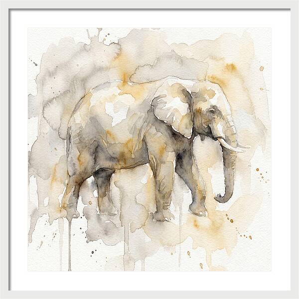 Elephant In Watercolor Hues