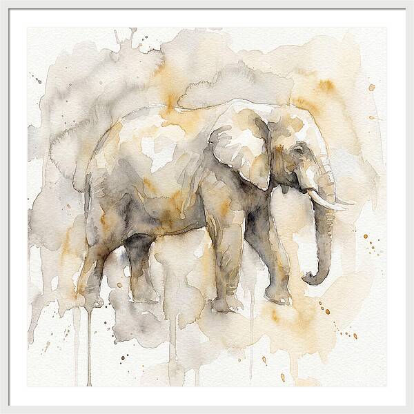 Elephant In Watercolor Hues