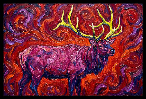Elk In Expressionist Swirls