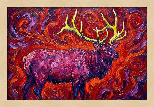 Elk In Expressionist Swirls