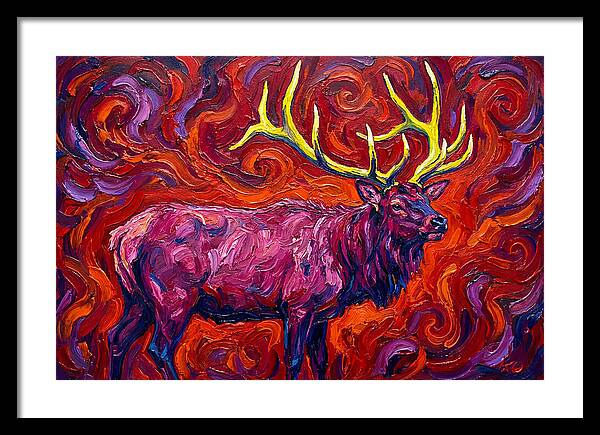Elk In Expressionist Swirls