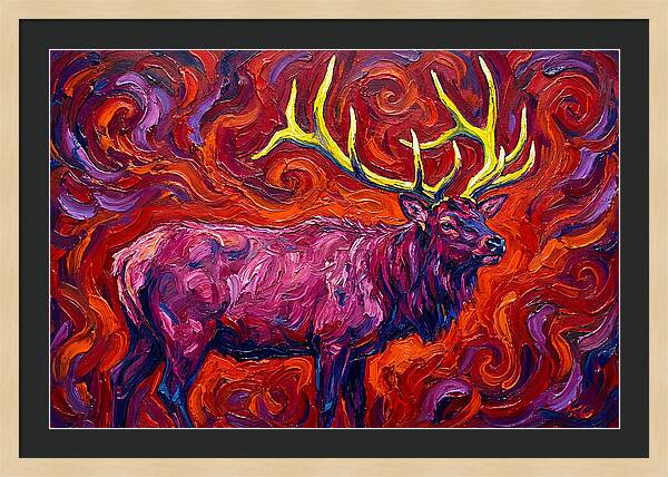 Elk In Expressionist Swirls