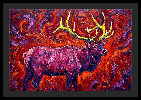 Elk In Expressionist Swirls