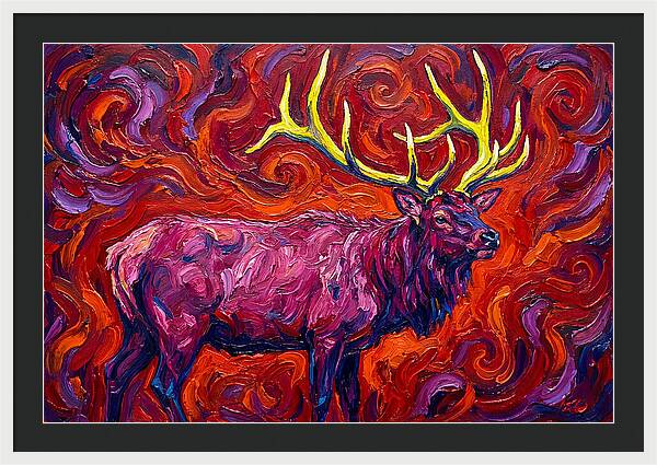 Elk In Expressionist Swirls