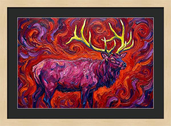 Elk In Expressionist Swirls