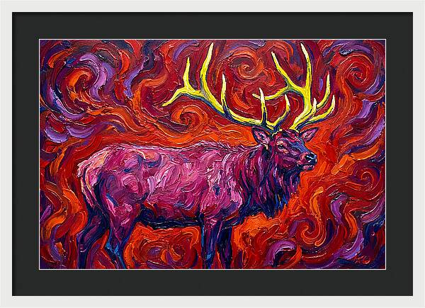 Elk In Expressionist Swirls
