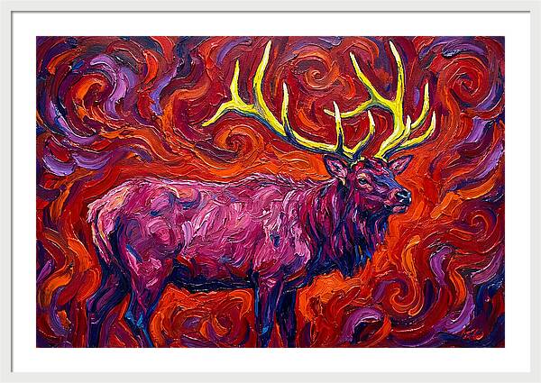 Elk In Expressionist Swirls