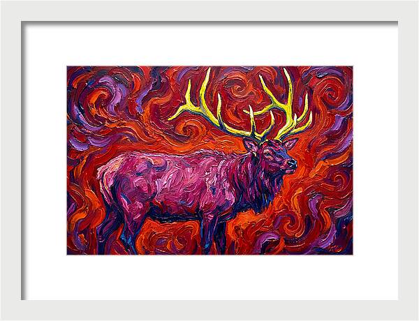 Elk In Expressionist Swirls