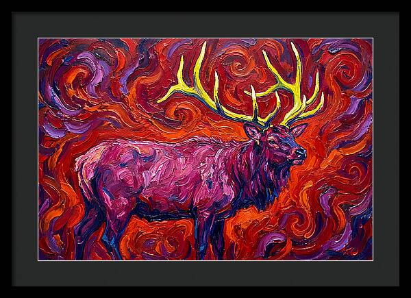 Elk In Expressionist Swirls