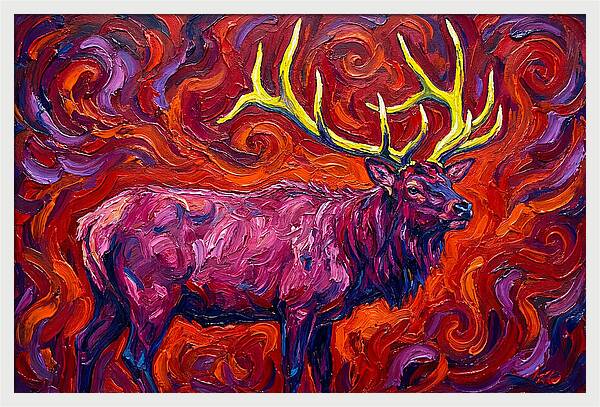Elk In Expressionist Swirls