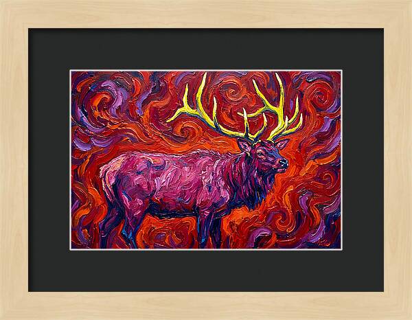 Elk In Expressionist Swirls