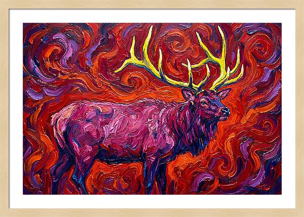 Elk In Expressionist Swirls