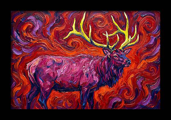 Elk In Expressionist Swirls