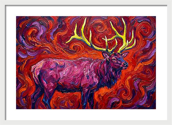 Elk In Expressionist Swirls