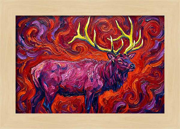 Elk In Expressionist Swirls