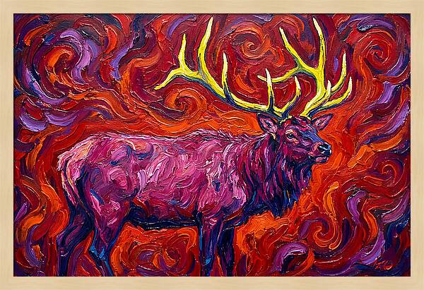 Elk In Expressionist Swirls