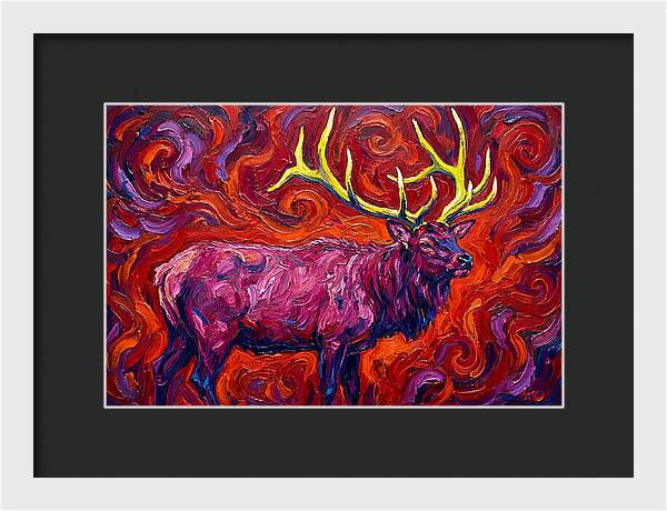 Elk In Expressionist Swirls