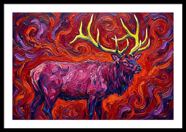 Elk In Expressionist Swirls