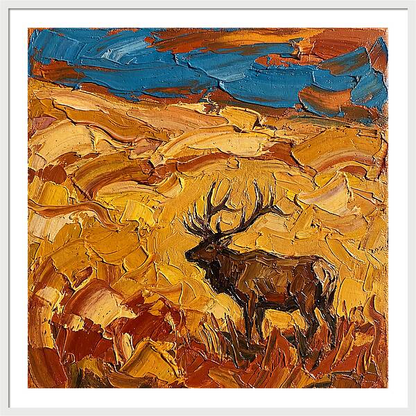 Elk In Golden Landscape