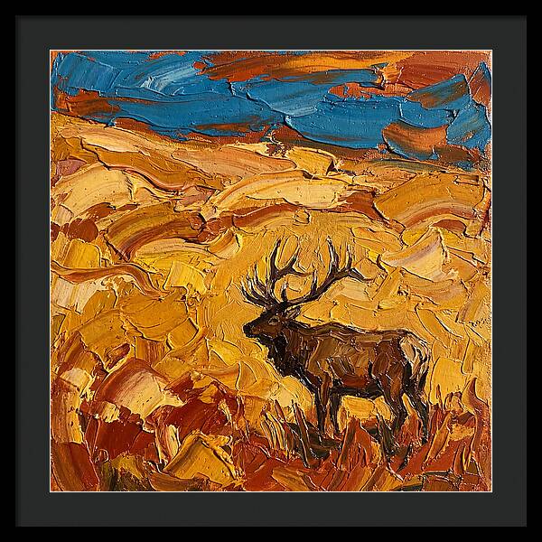 Elk In Golden Landscape