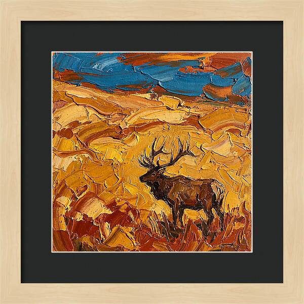 Elk In Golden Landscape
