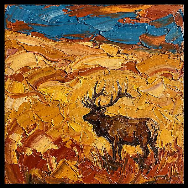 Elk In Golden Landscape