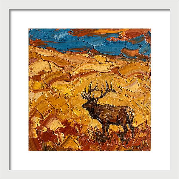Elk In Golden Landscape