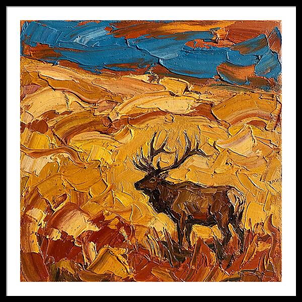 Elk In Golden Landscape