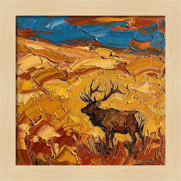 Elk In Golden Landscape