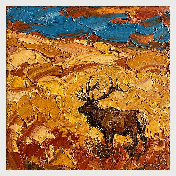 Elk In Golden Landscape