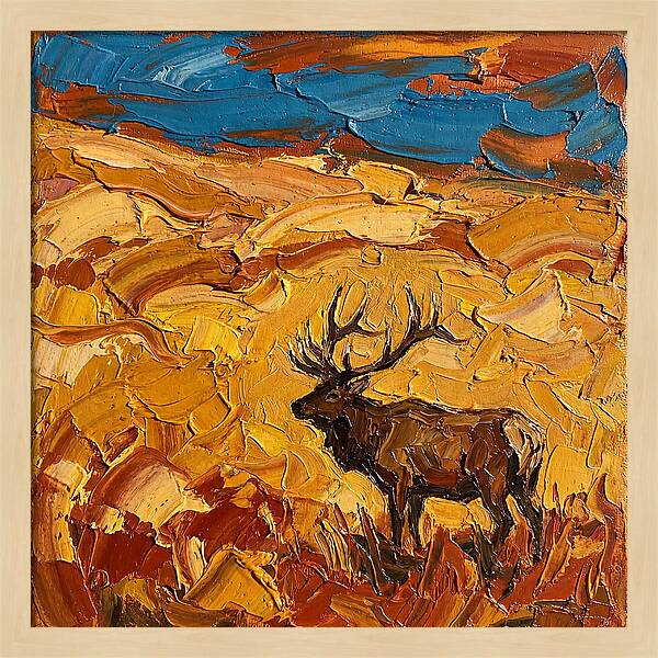Elk In Golden Landscape