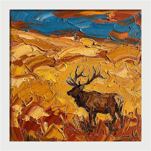 Elk In Golden Landscape