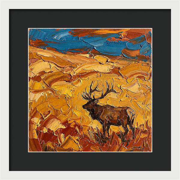 Elk In Golden Landscape