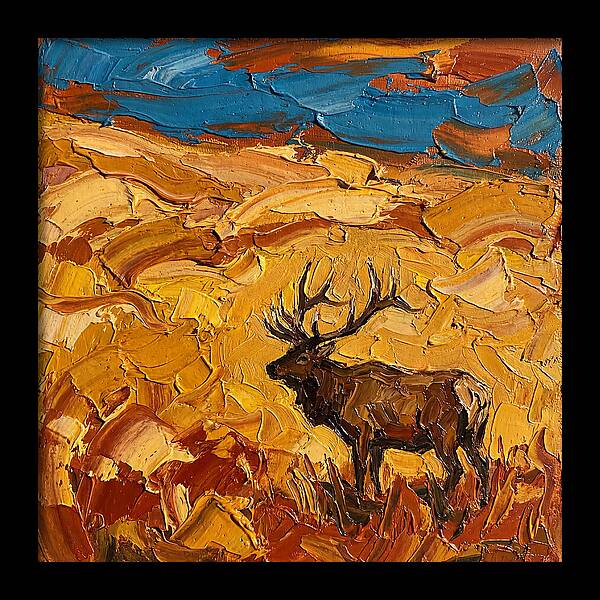 Elk In Golden Landscape
