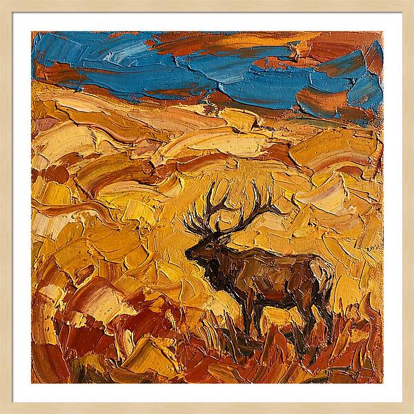 Elk In Golden Landscape