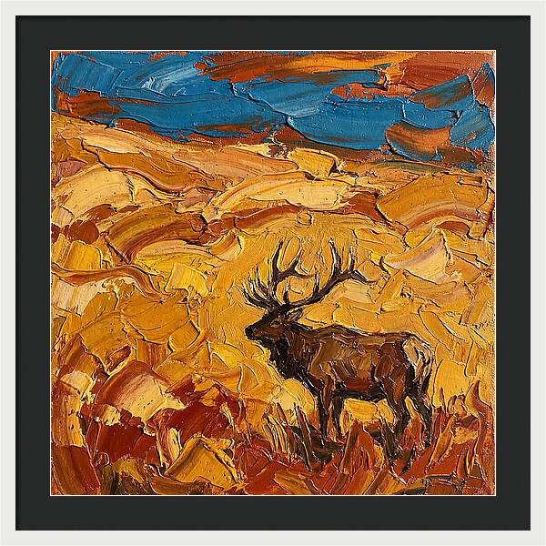 Elk In Golden Landscape