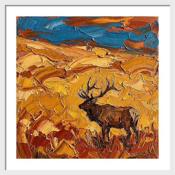 Elk In Golden Landscape